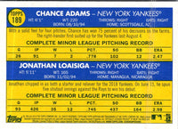2019 Topps Heritage Chance Adams/Jonathan Loaisiga #189 Rookie