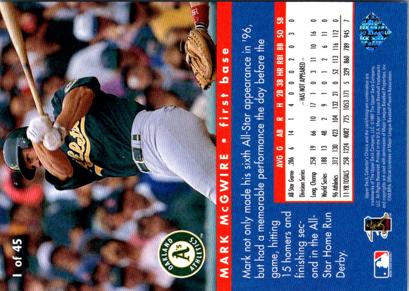 1997 Bowman's Best Mark McGwire