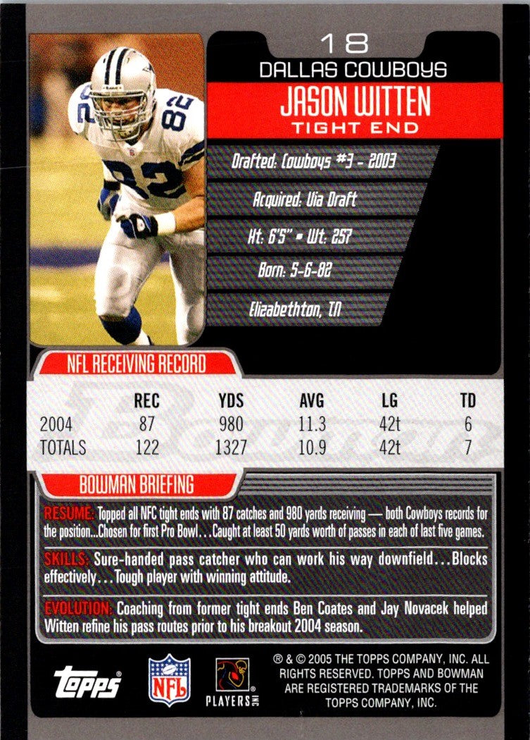 2005 Bowman Jason Witten