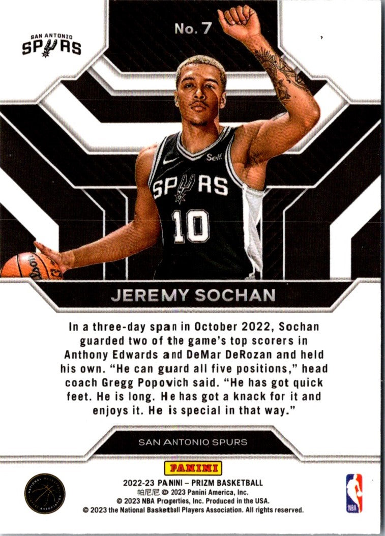 2022 Panini Prizm Emergent Jeremy Sochan