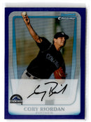2011 Bowman Chrome Prospects Purple Refractors Cory Riordan