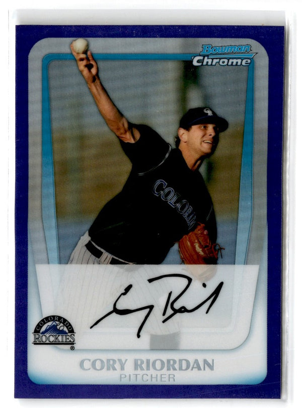 2011 Bowman Chrome Prospects Purple Refractors Cory Riordan #BCP218 003/799