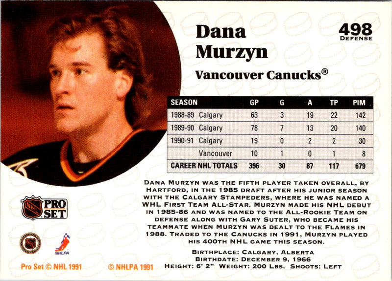 1991 Pro Set Dana Murzyn