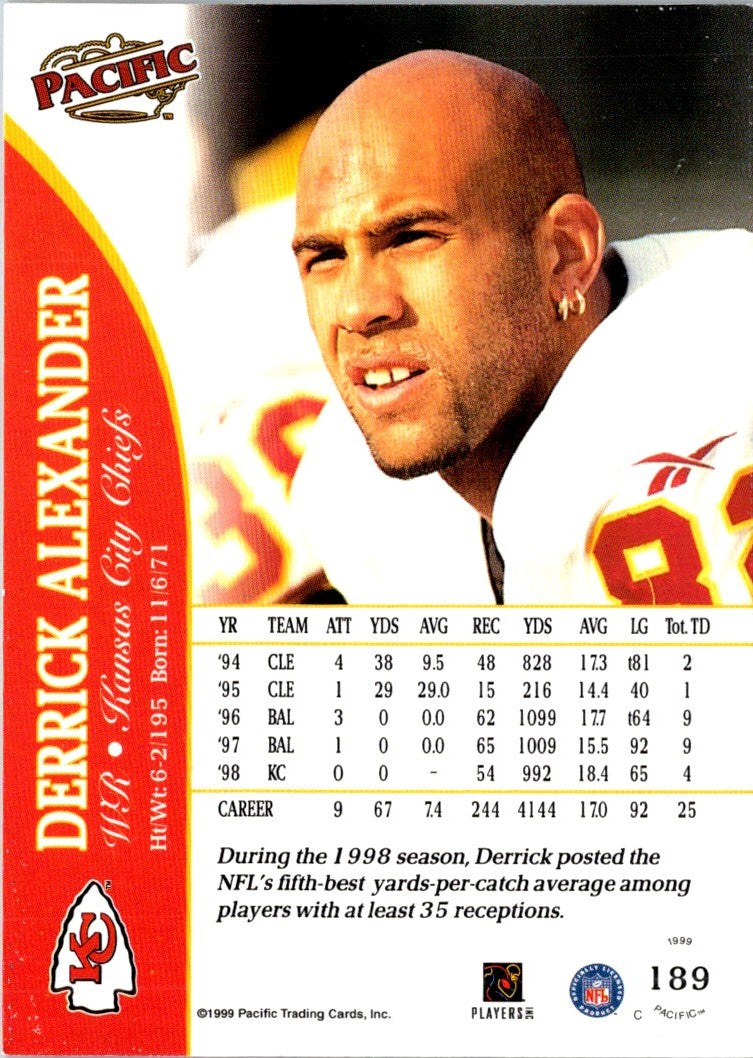 1999 Pacific Red Derrick Alexander WR