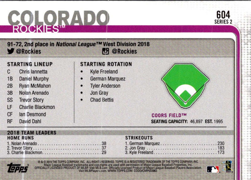 2018 Topps Rockies