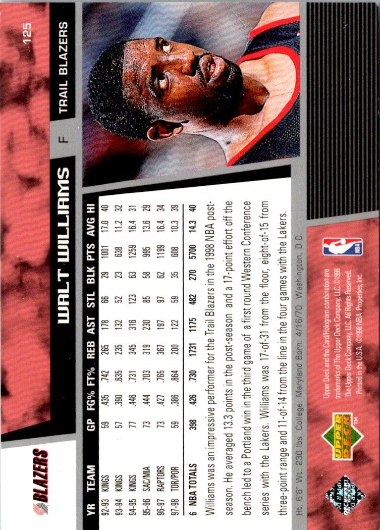 1998 Upper Deck Walt Williams