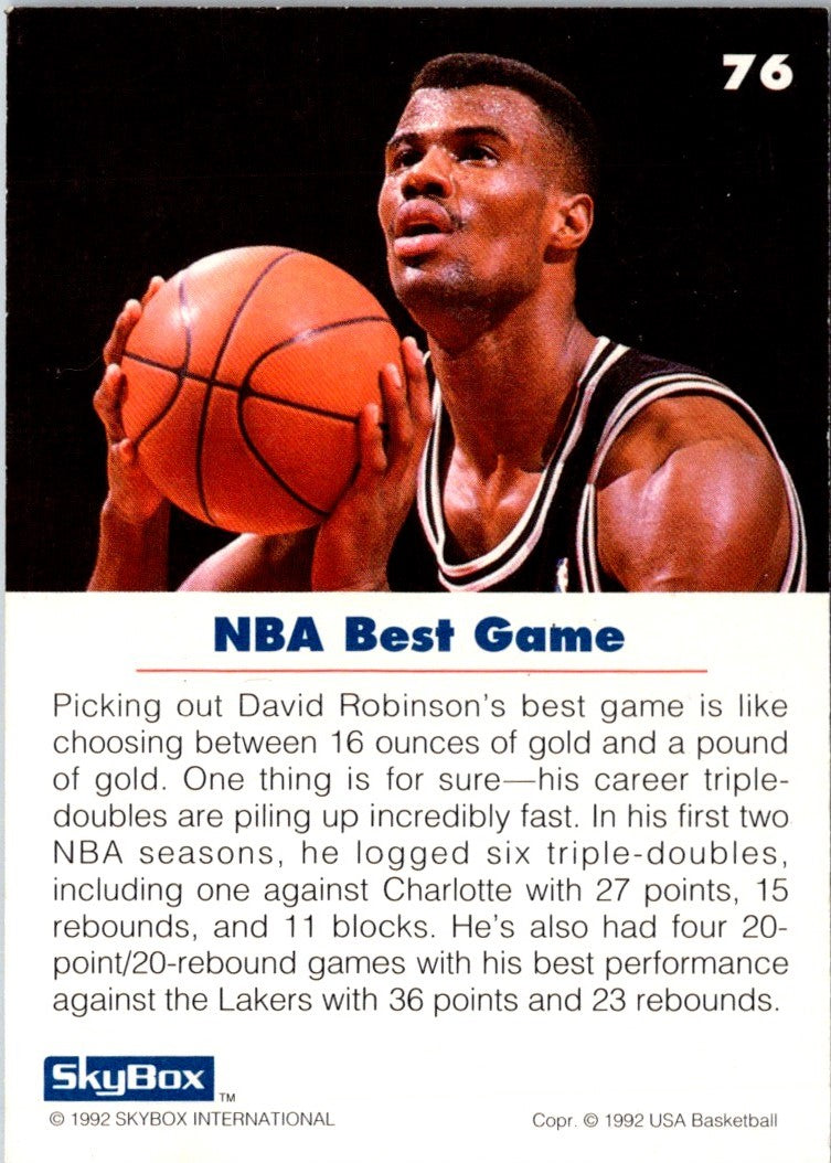 1992 SkyBox USA David Robinson
