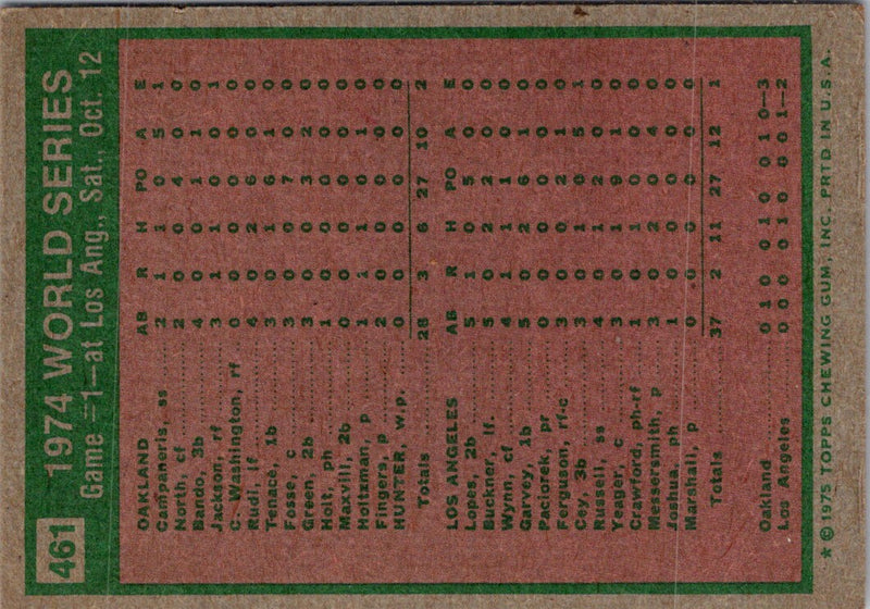 1975 Topps World Series Game 1