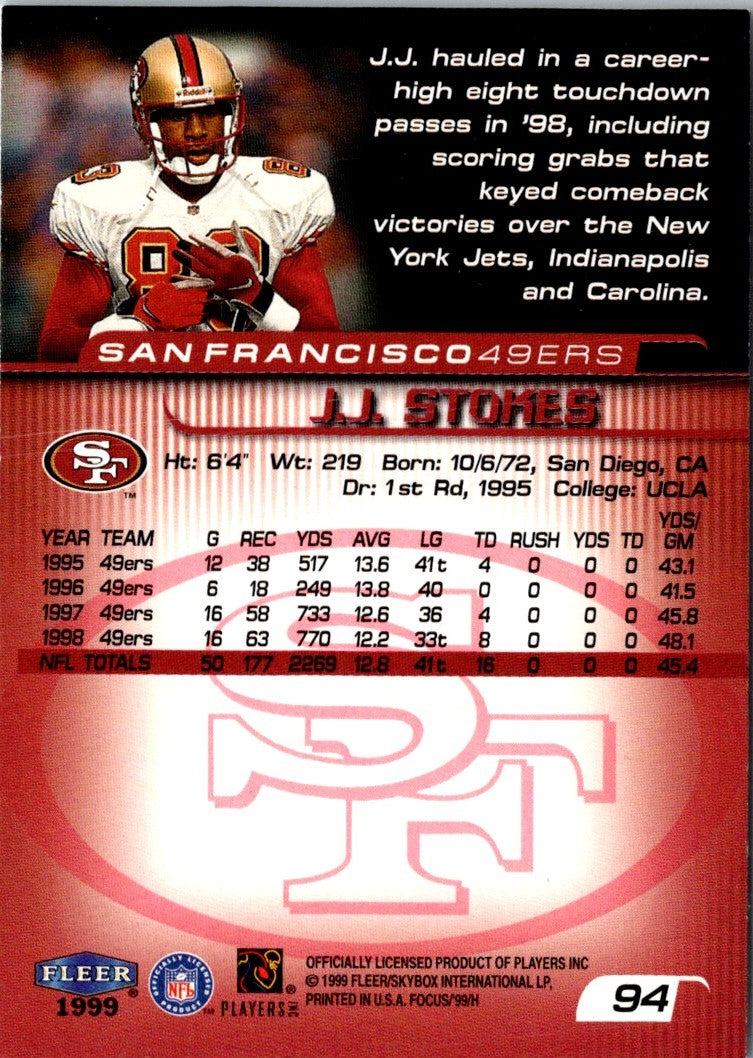 1999 Fleer Focus J.J. Stokes