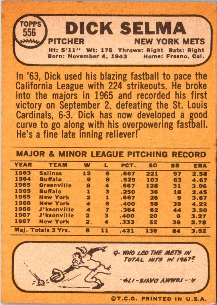 1968 Topps Dick Selma