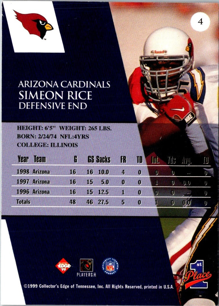 1999 Collector's Edge First Place Simeon Rice