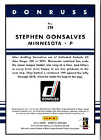 2019 Donruss Stephen Gonsalves #218 Rookie