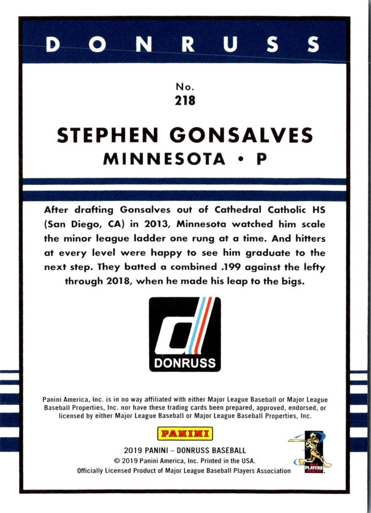 2019 Donruss Stephen Gonsalves