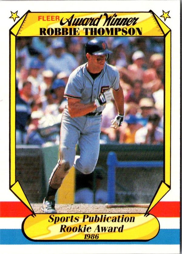 1987 Fleer Award Winners Robbie Thompson #39