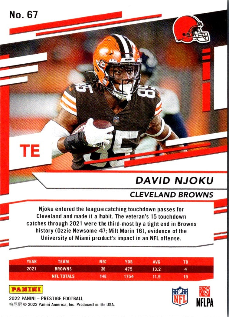 2022 Panini Prestige David Njoku