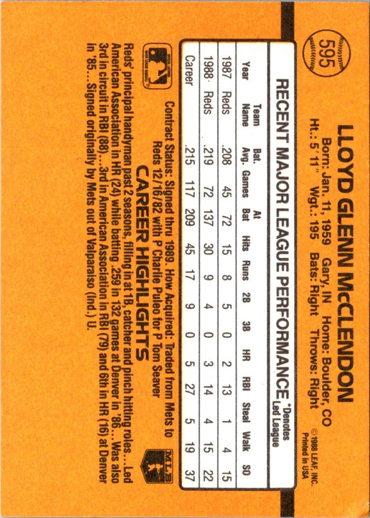 1989 Donruss Lloyd McClendon