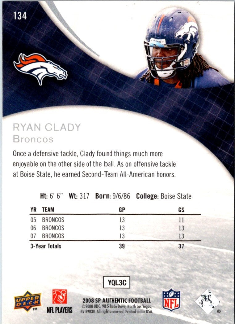 2008 SP Authentic Retail Ryan Clady