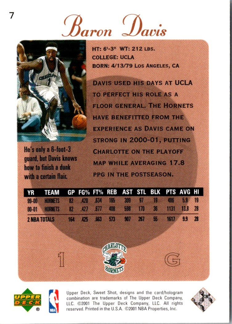 2001 Upper Deck Sweet Shot Baron Davis