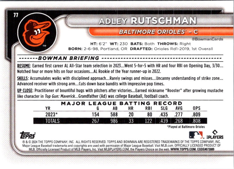 2024 Bowman Prospects Adley Rutschman