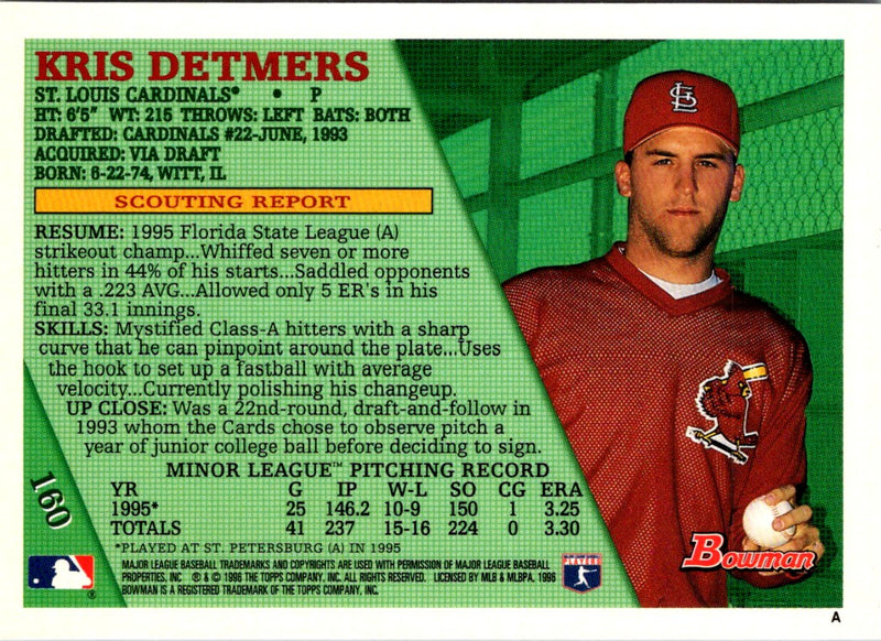 1996 Bowman Kris Detmers