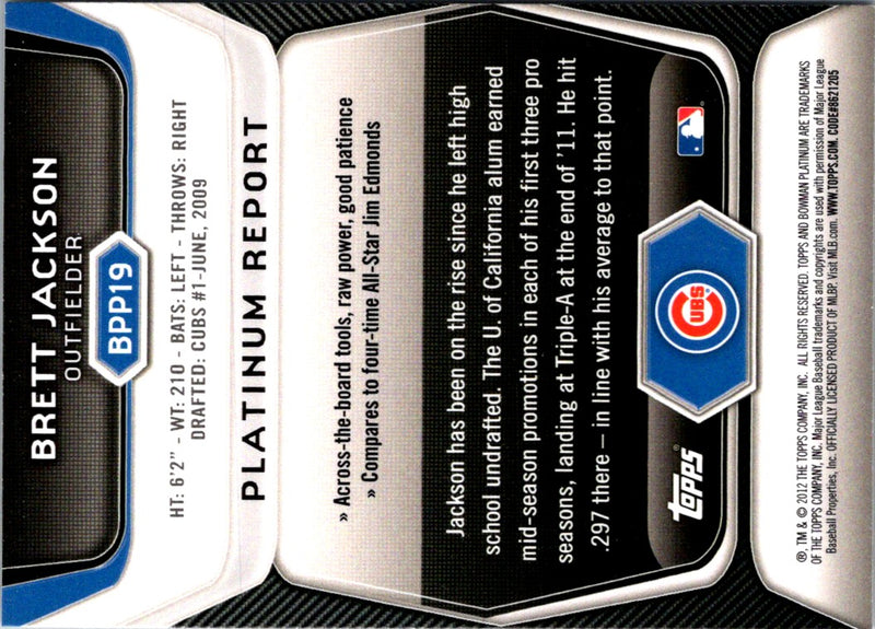 2012 Bowman Platinum Prospects Brett Jackson