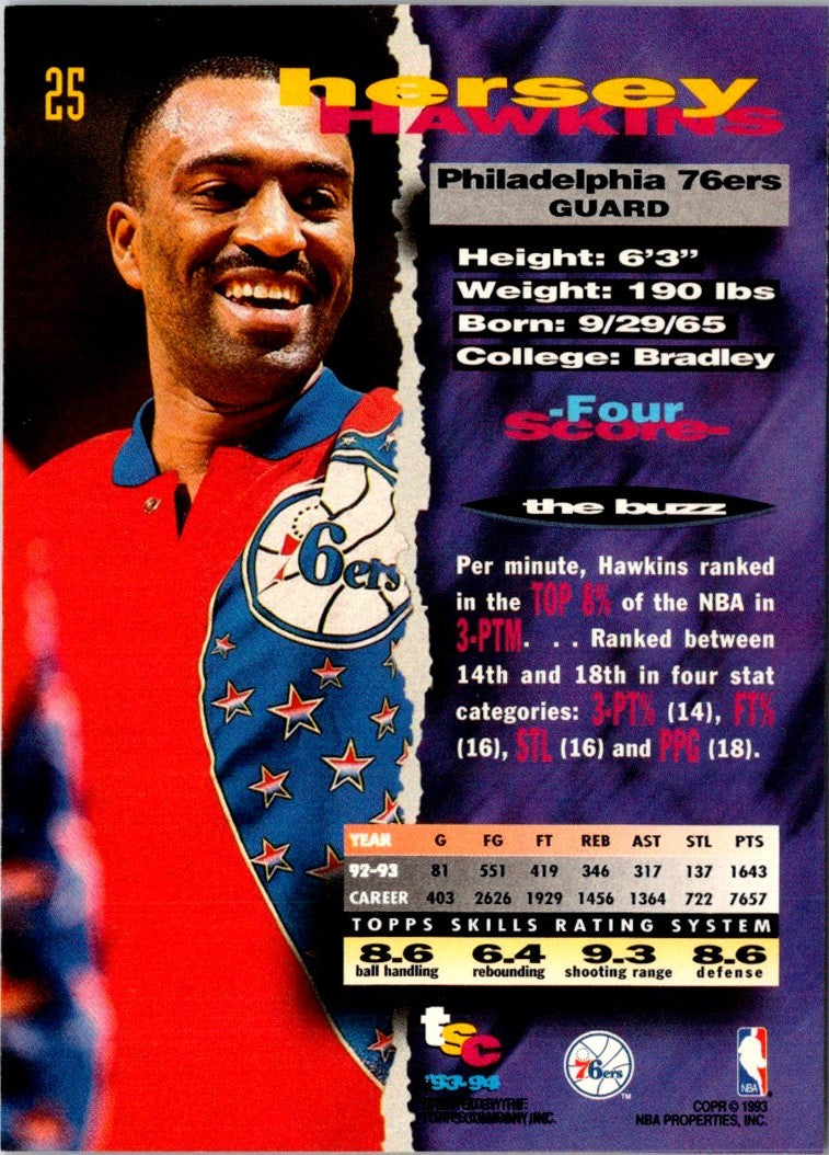 1993 Stadium Club Hersey Hawkins