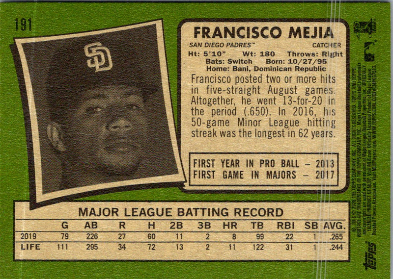 2018 Topps Francisco Mejia