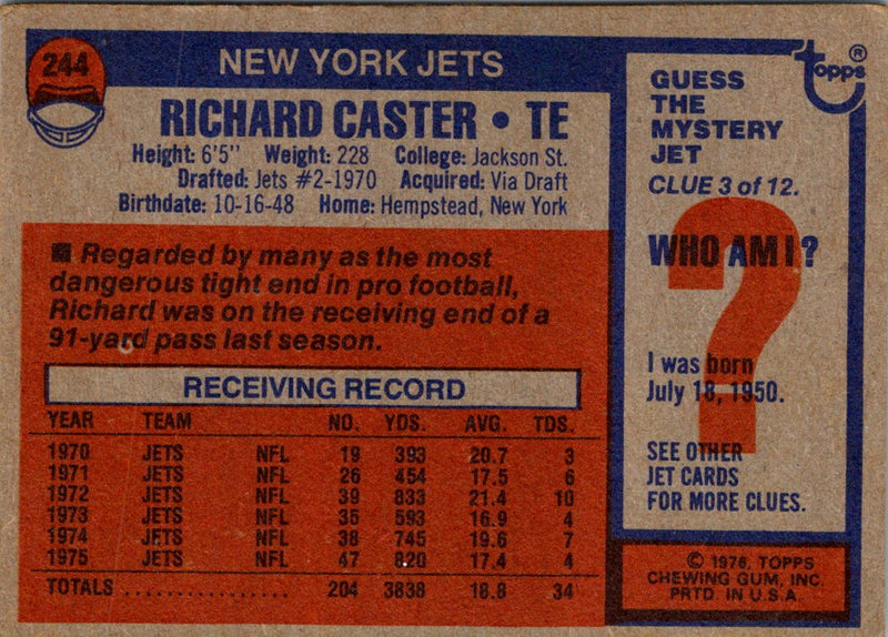 1976 Topps Richard Caster