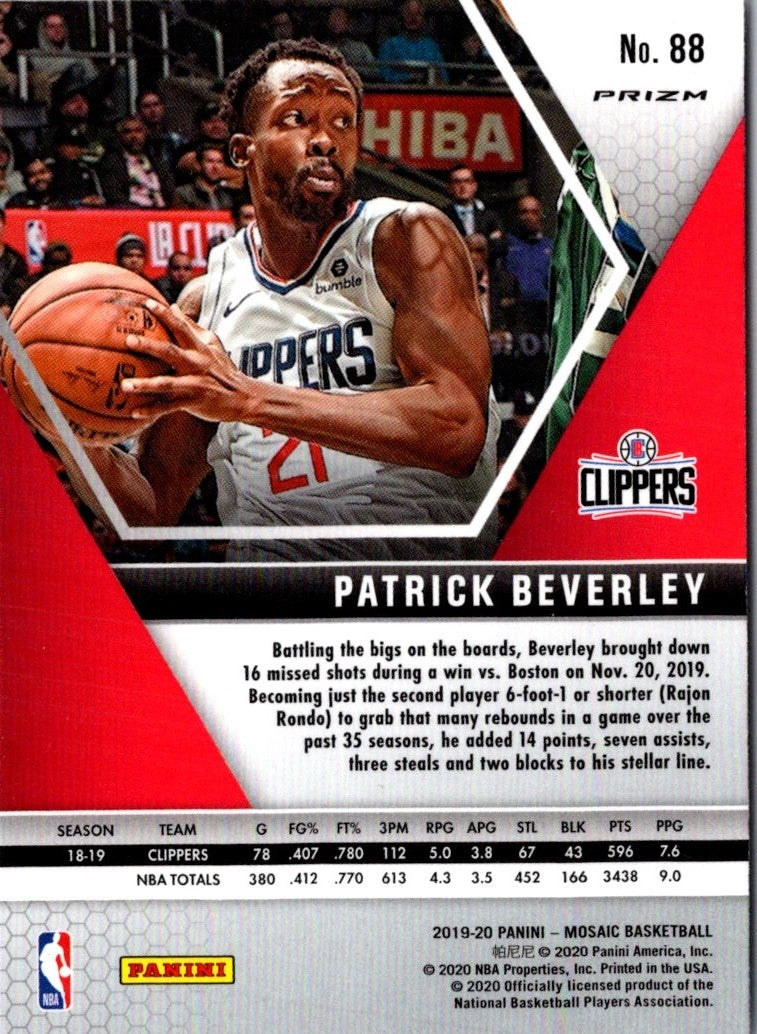 2019 Panini Mosaic Red Patrick Beverley