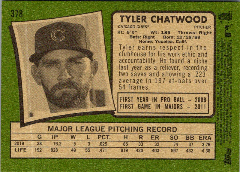 2020 Topps Heritage Tyler Chatwood