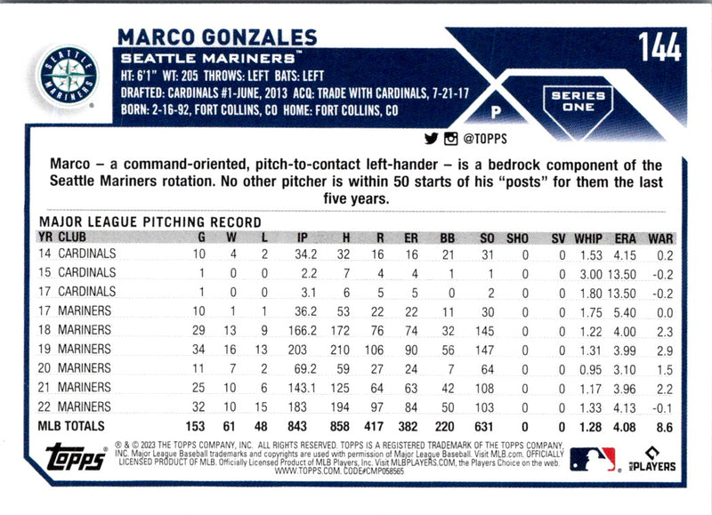 2023 Topps Marco Gonzales