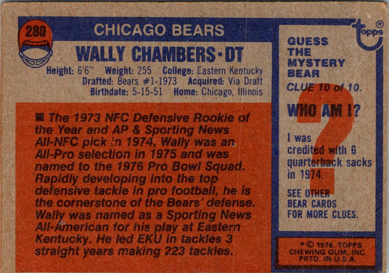 1976 Topps Wally Chambers