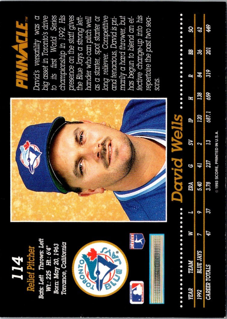 1993 Pinnacle David Wells