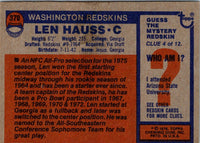 1976 Topps Len Hauss #370
