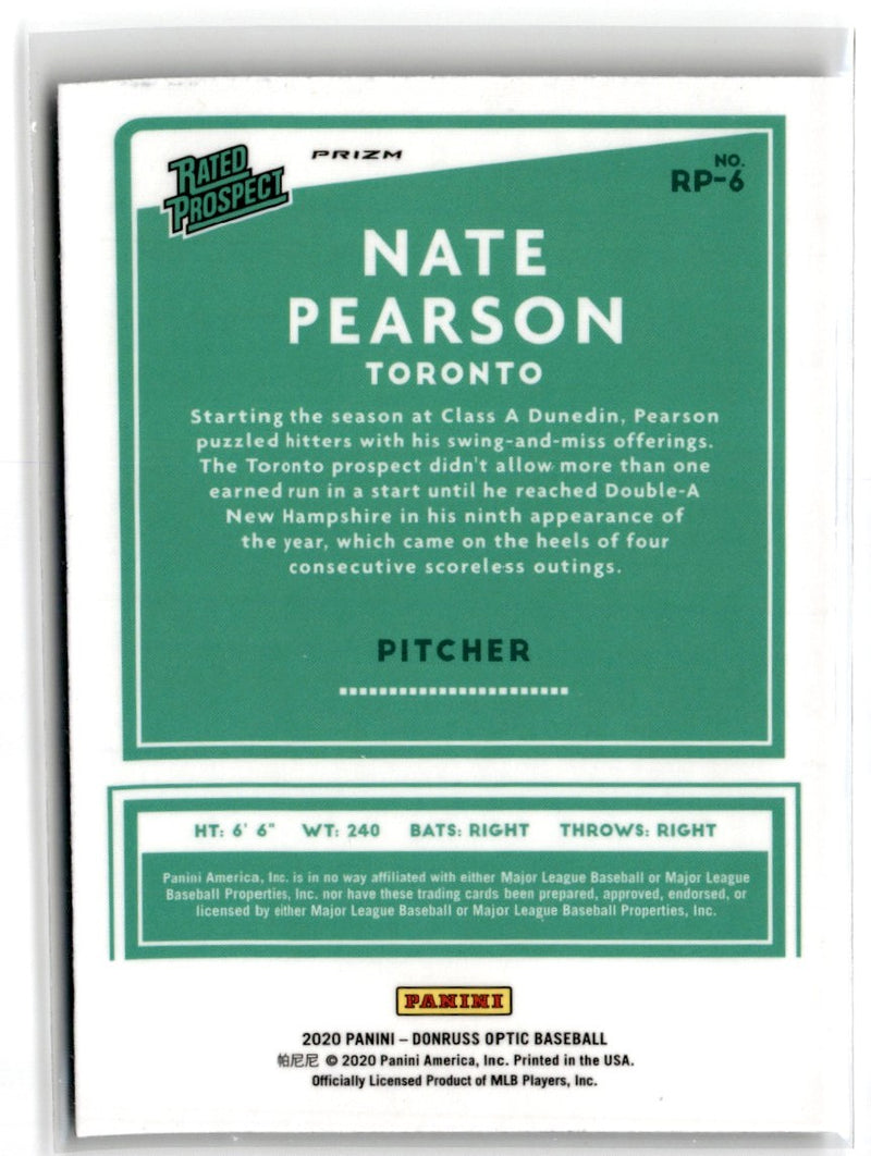 2020 Donruss Optic Rated Prospects Nate Pearson