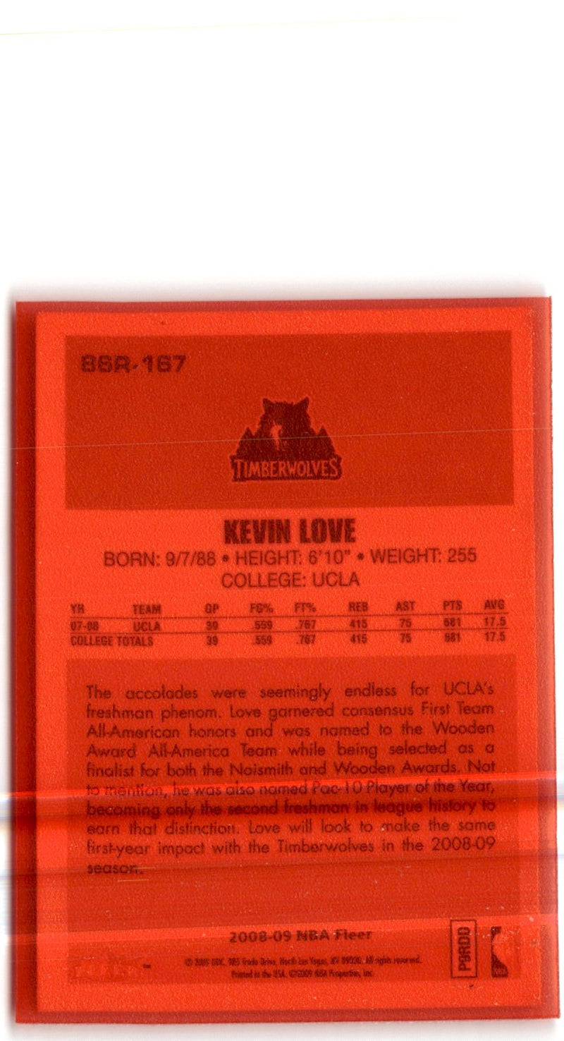 2008 Fleer 1986-87 Rookies Kevin Love