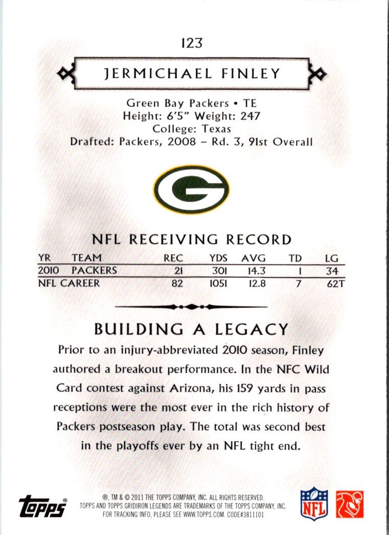 2011 Topps Gridiron Legends Jermichael Finley