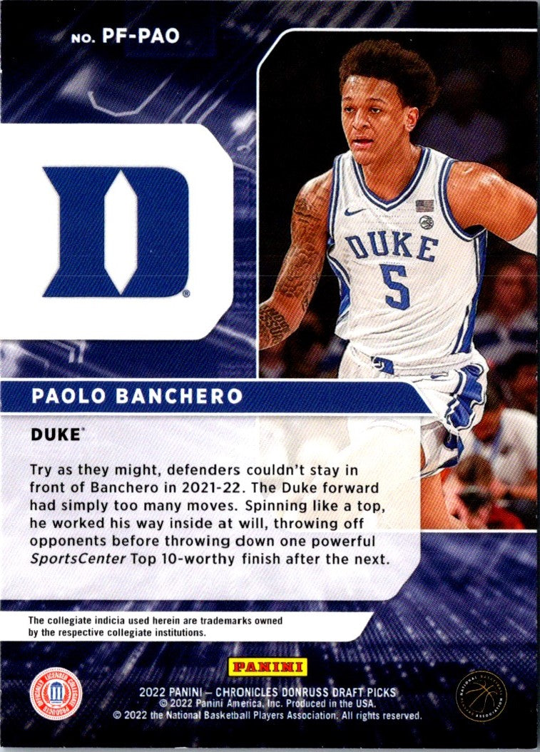 2022 Panini Chronicles Draft Picks Power Formulas Paolo Banchero