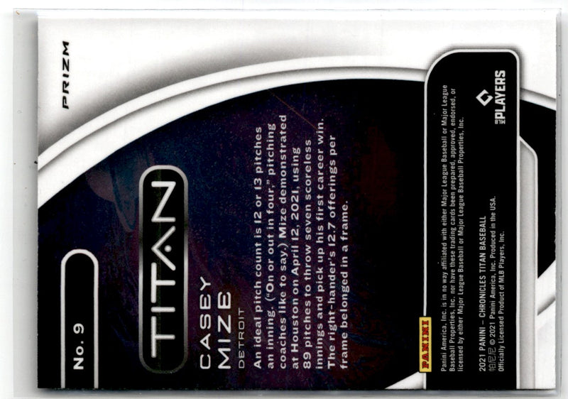 2021 Panini Chronicles Titan Blue Velocity Casey Mize