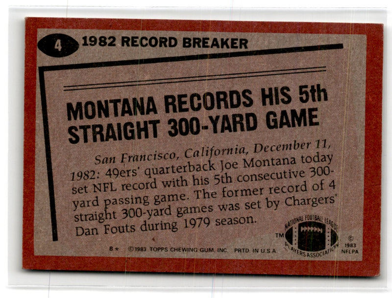 1983 Topps Joe Montana