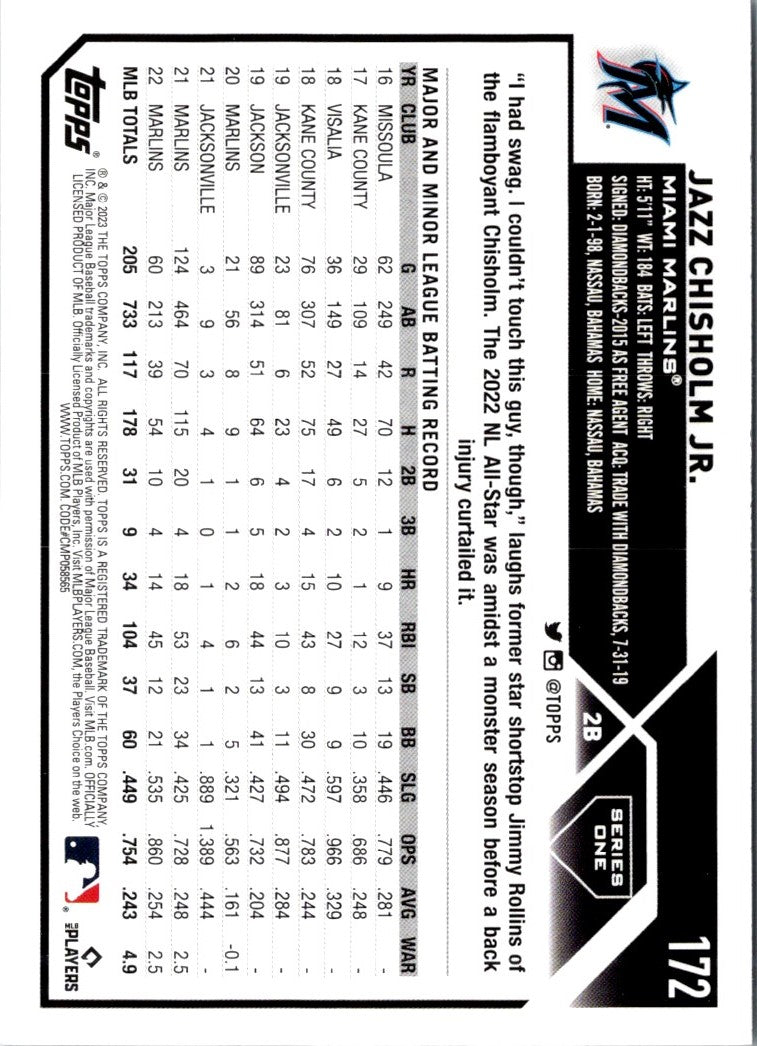 2023 Topps Jazz Chisholm Jr.