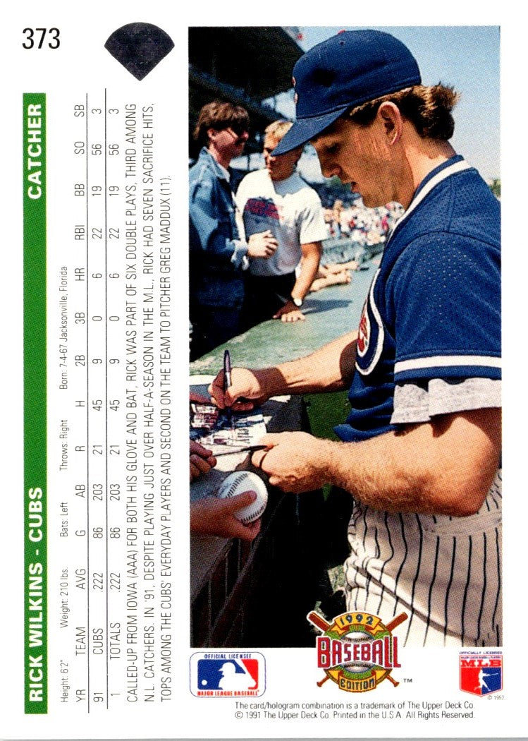 1992 Upper Deck Rick Wilkins