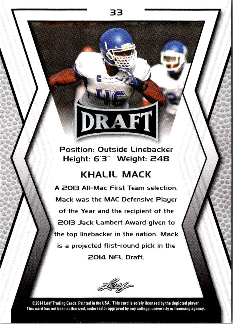 2014 Leaf Draft Khalil Mack