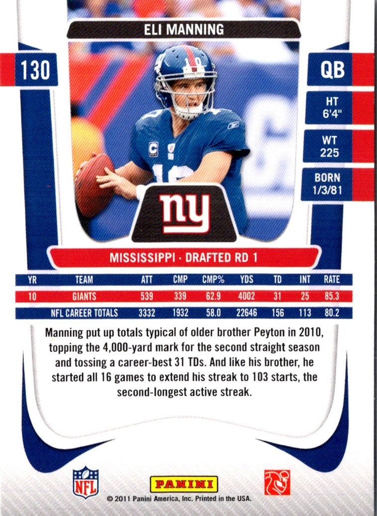 2011 Panini Prestige Eli Manning