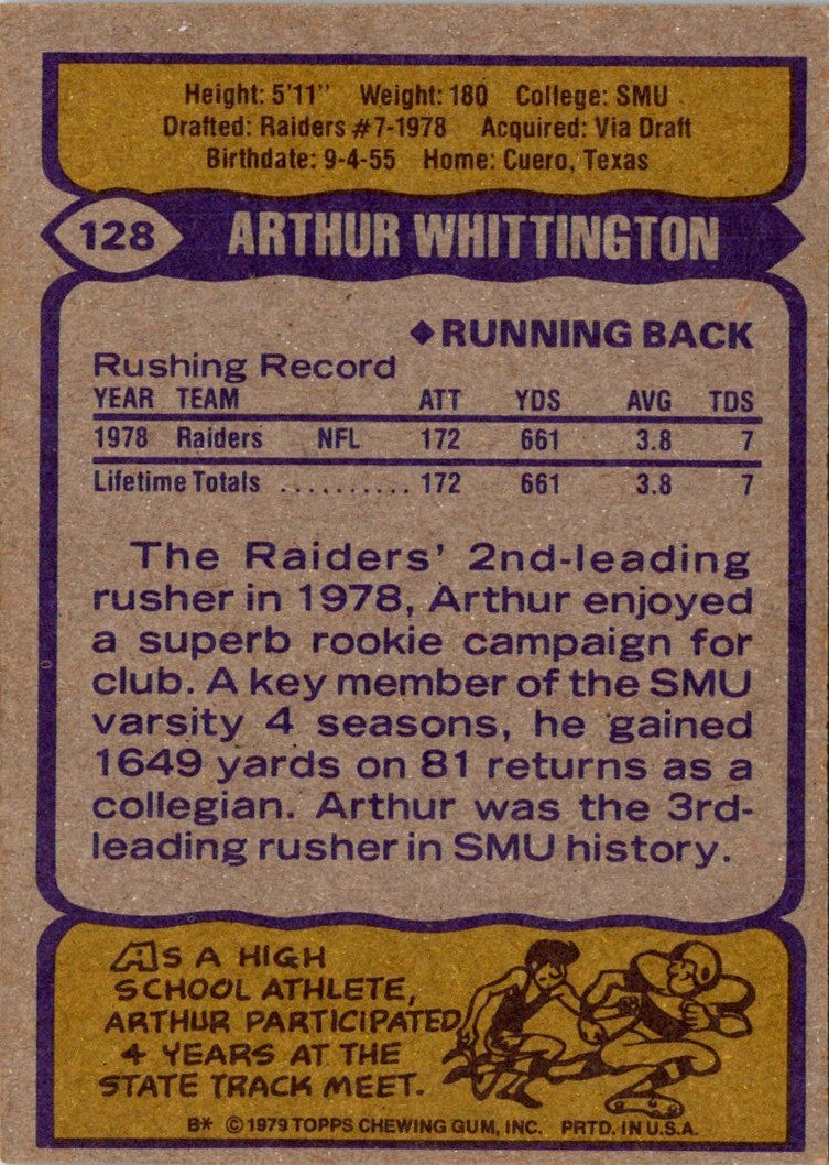 1979 Topps Arthur Whittington