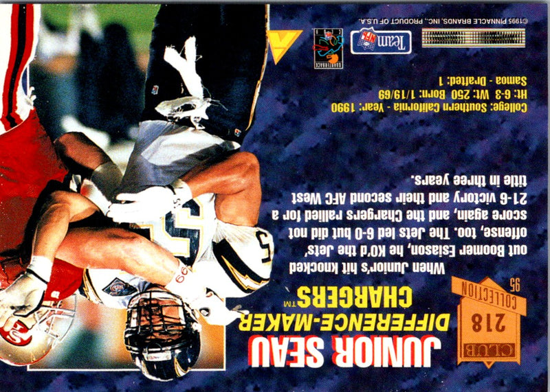 1995 Pinnacle Club Collection Junior Seau