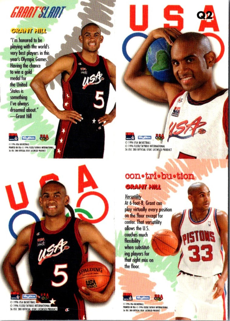 1996 SkyBox USA Quads Grant Hill