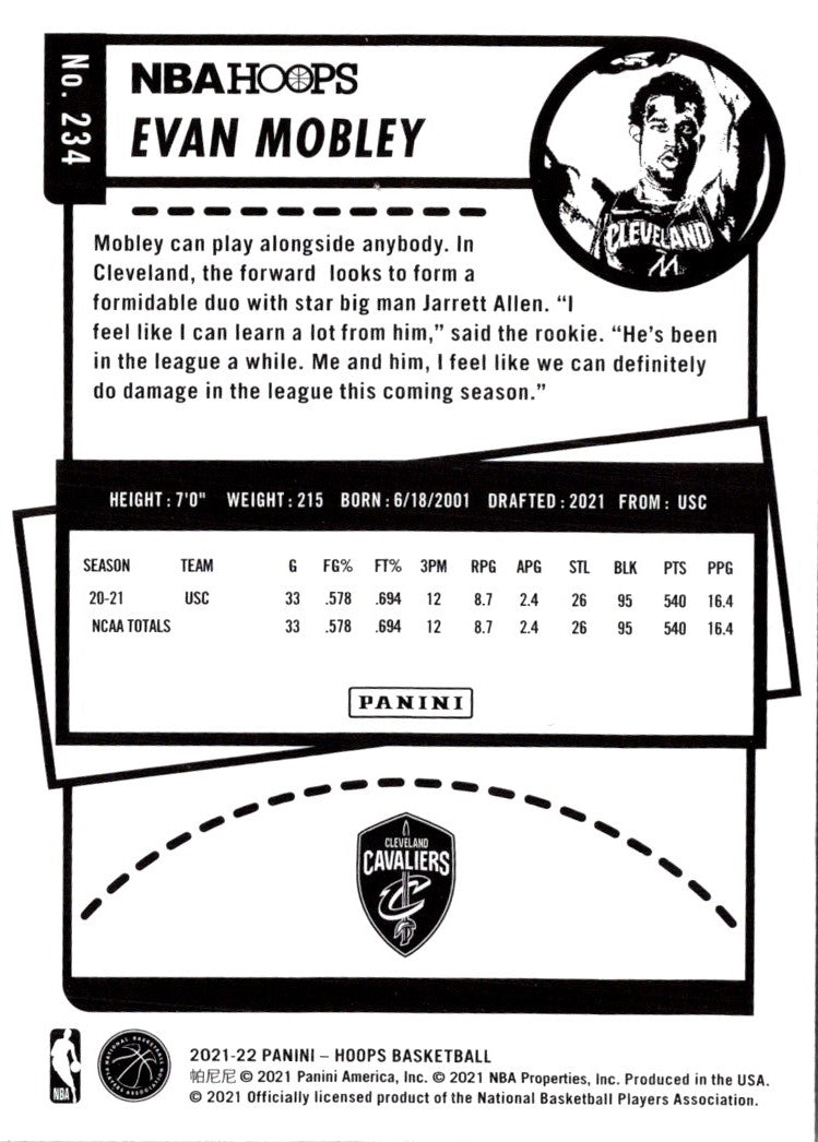 2021 Hoops Red Backs Evan Mobley