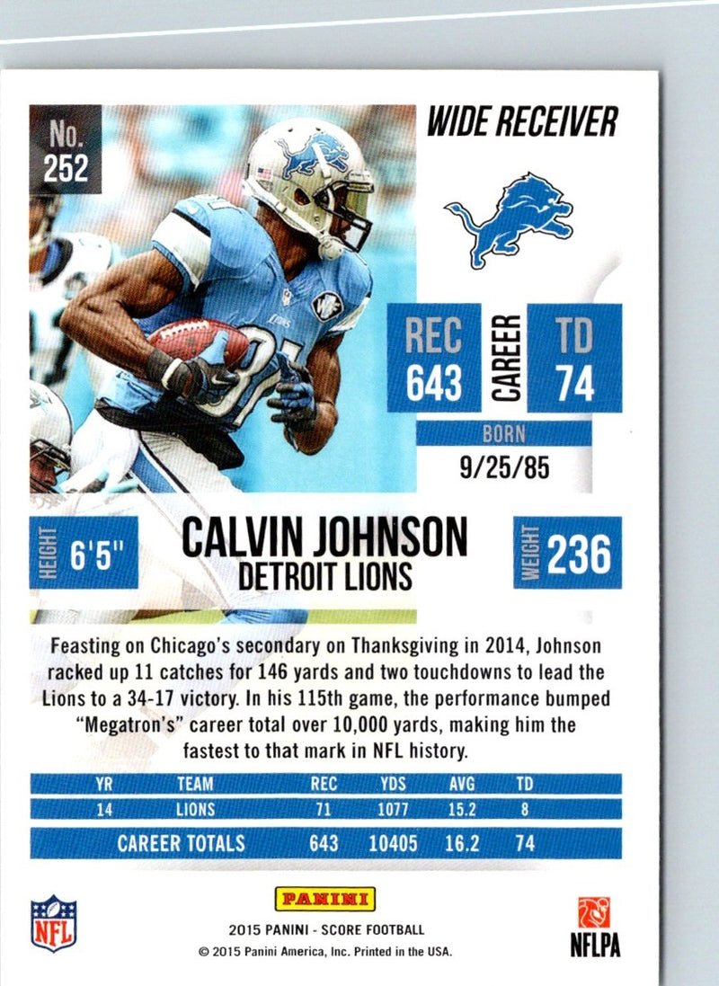 2015 Score Calvin Johnson