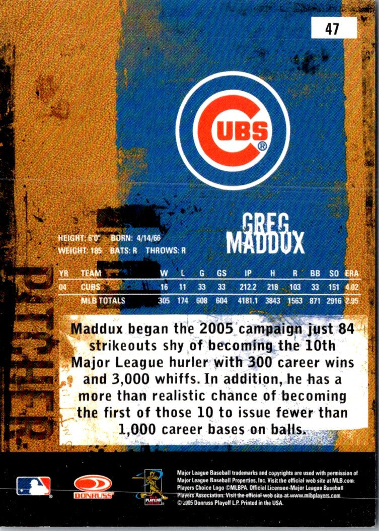 2005 Donruss Leather & Lumber Greg Maddux